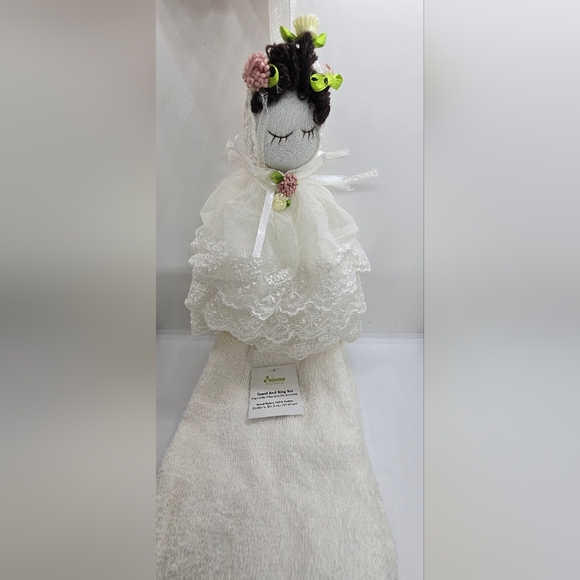 Towel and ring set cotton in white color - Picture 7 of 7